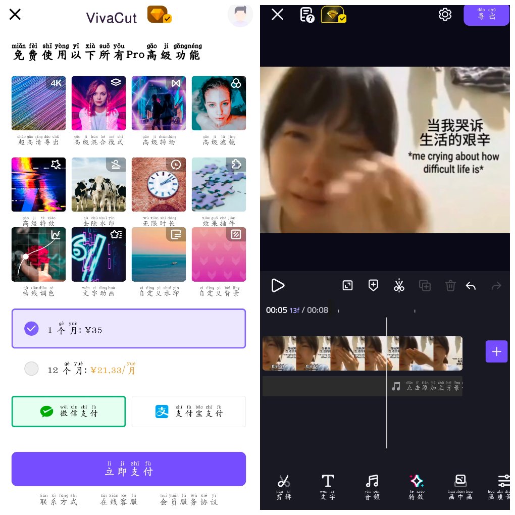 VivaCut视频剪辑v3.9.9会员版  一款专业的视频编辑器 图1