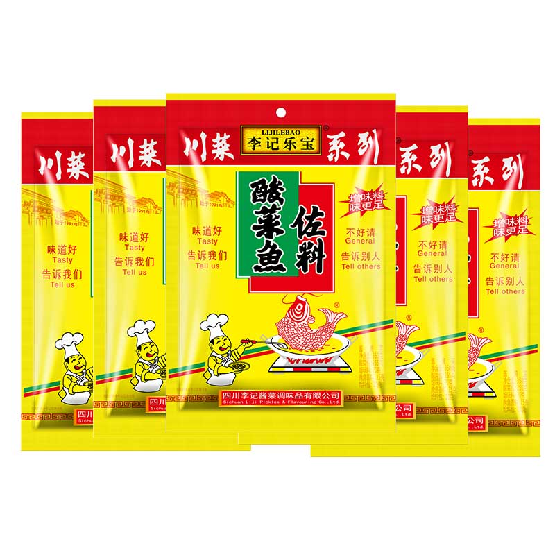 李记乐宝酸菜鱼佐料300gx5袋
