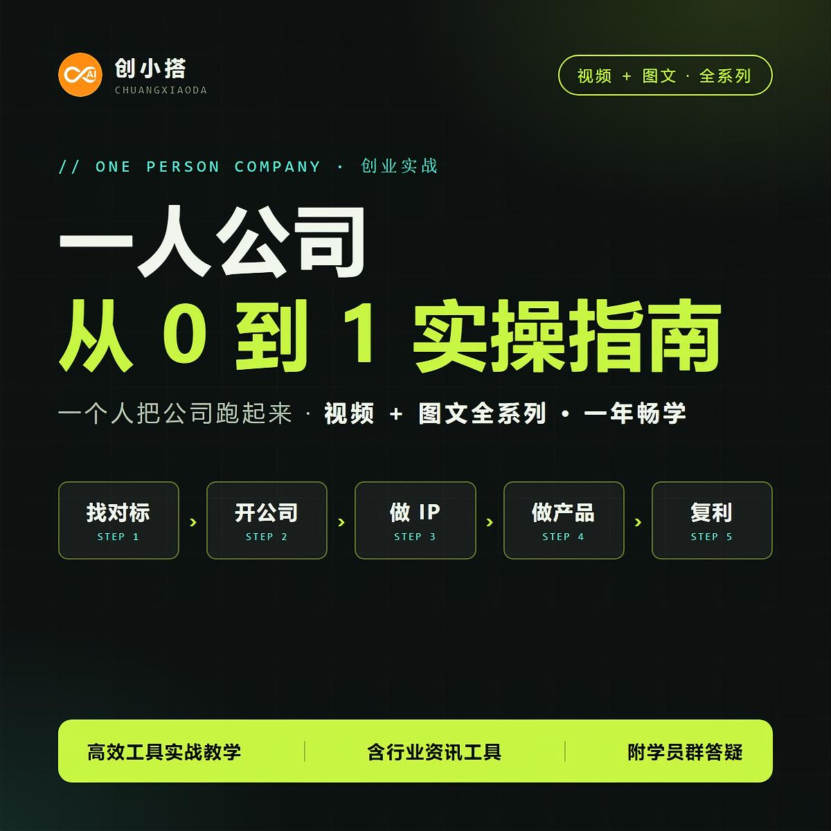 《一人公司从0到1实操指南》创业实战与个人高效办公全流程